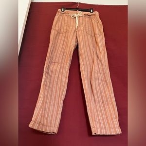 Anthropologie Linen Striped Pants